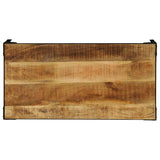 Coffee Table Solid Rough Mango Wood And Steel 110 Cm