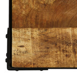 Coffee Table Solid Rough Mango Wood And Steel 110 Cm