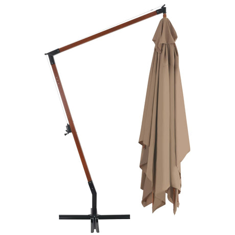 Cantilever Garden Parasol With Wooden Pole 400X300 Cm