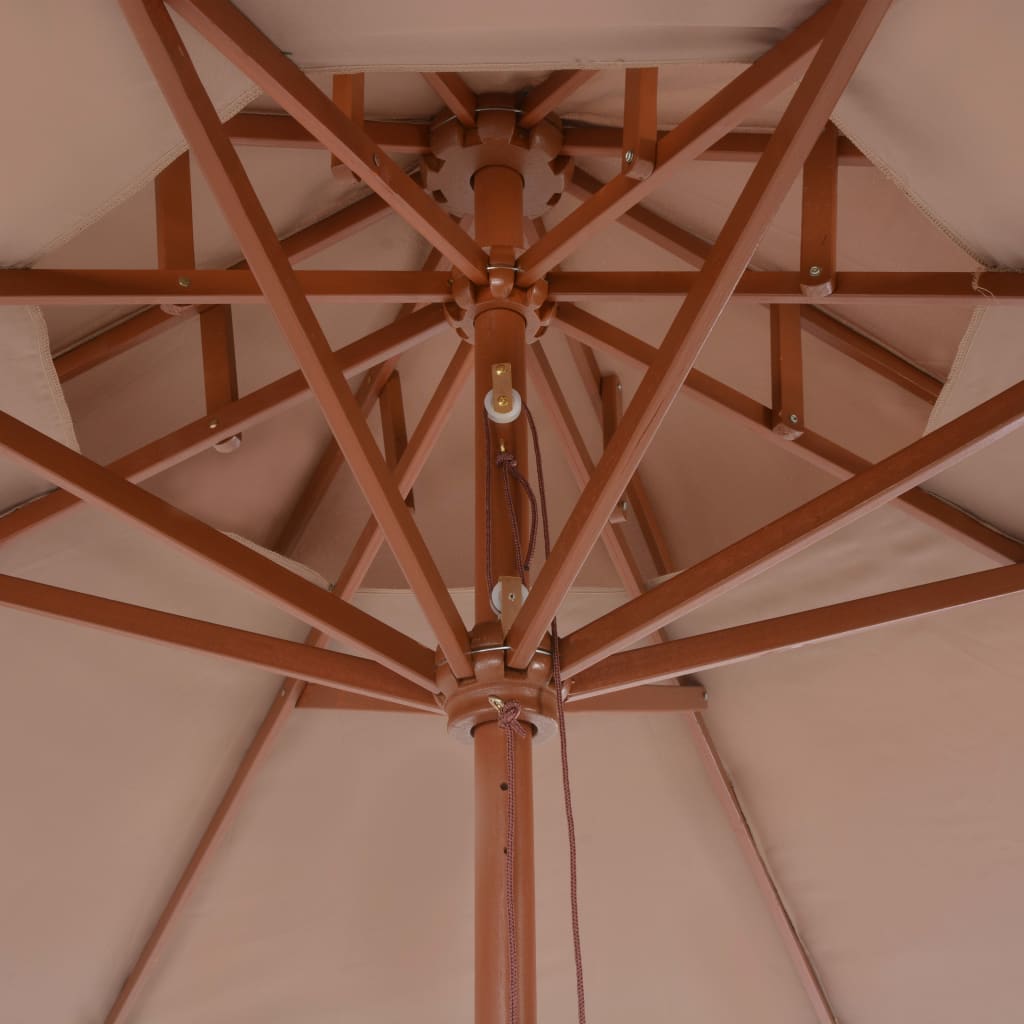 Double Decker Garden Parasol With Wooden Pole 270 Cm