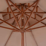 Double Decker Garden Parasol With Wooden Pole 270 Cm