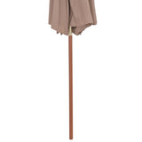 Double Decker Garden Parasol With Wooden Pole 270 Cm