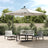 Hanging Garden Parasol With Led Lighting Metal Pole