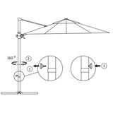Cantilever Garden Parasol With Steel Pole 300 Cm