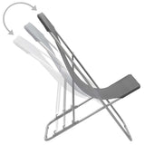 Folding Beach Chairs 2 Pcs Steel And Oxford Fabric