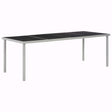 Garden Table Black 220X90X74.5 Cm Steel