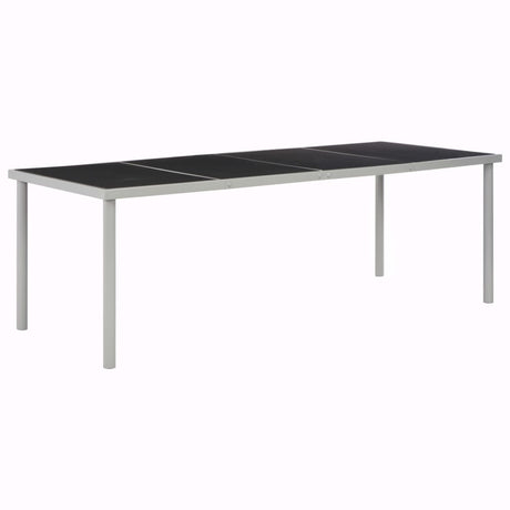 Garden Table Black 220X90X74.5 Cm Steel