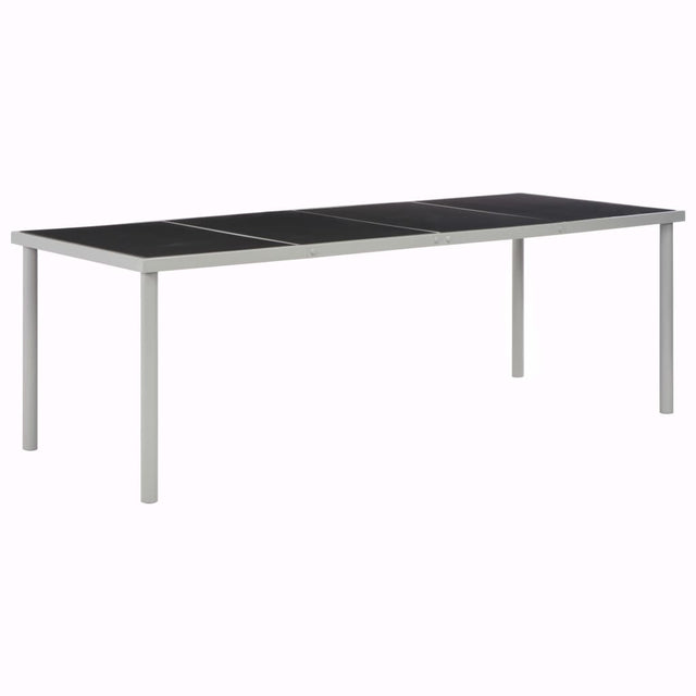 Garden Table Black 220X90X74.5 Cm Steel