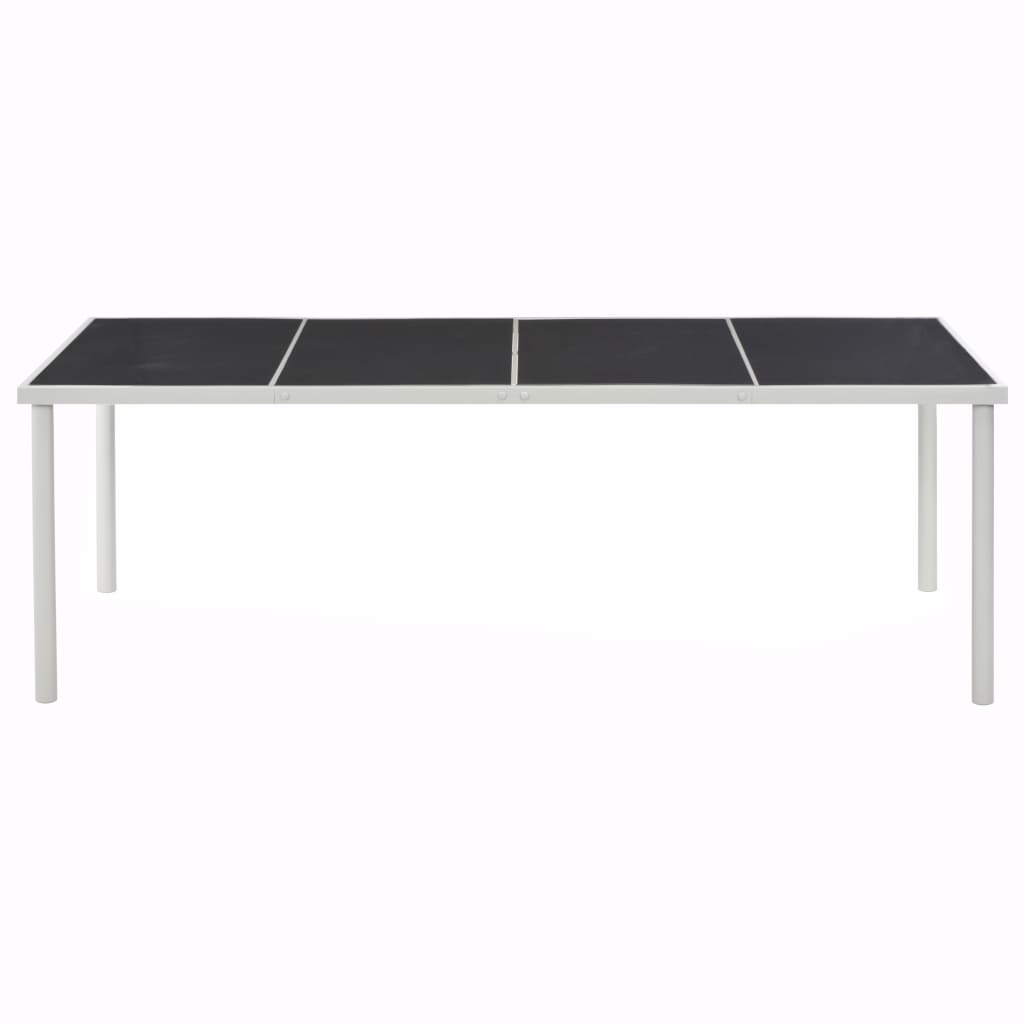 Garden Table Black 220X90X74.5 Cm Steel