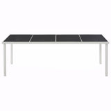Garden Table Black 220X90X74.5 Cm Steel