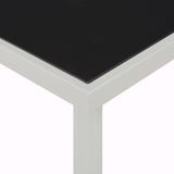 Garden Table Black 220X90X74.5 Cm Steel
