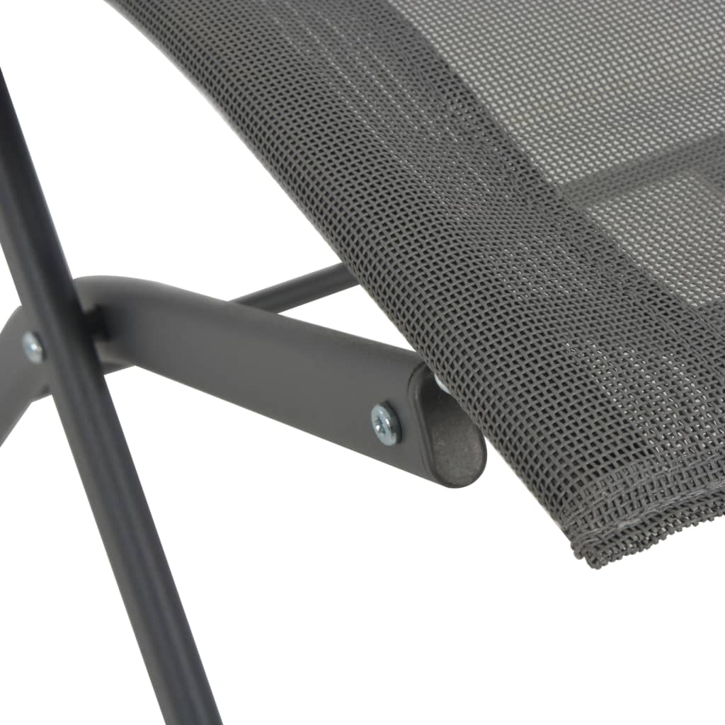 Folding Outdoor Chairs 2 Pcs Steel And Textilene