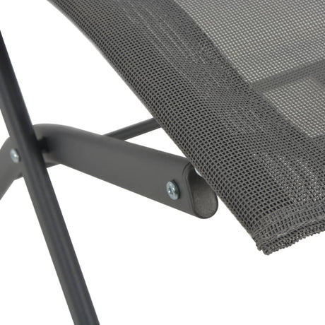 Folding Outdoor Chairs 2 Pcs Steel And Textilene