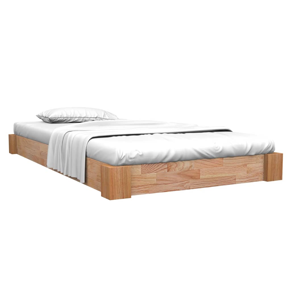 Bed Frame without Mattress Solid Oak Wood 90x200 cm