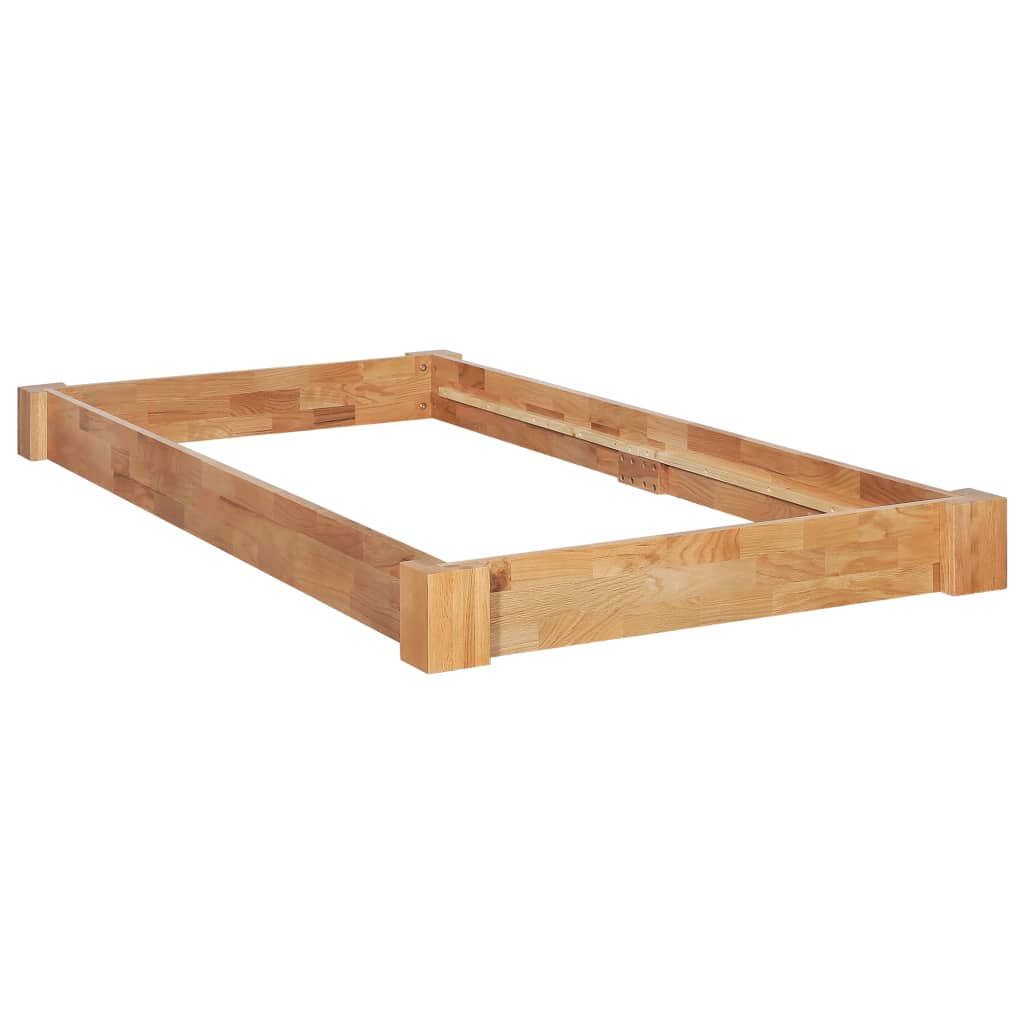 Bed Frame without Mattress Solid Oak Wood 90x200 cm