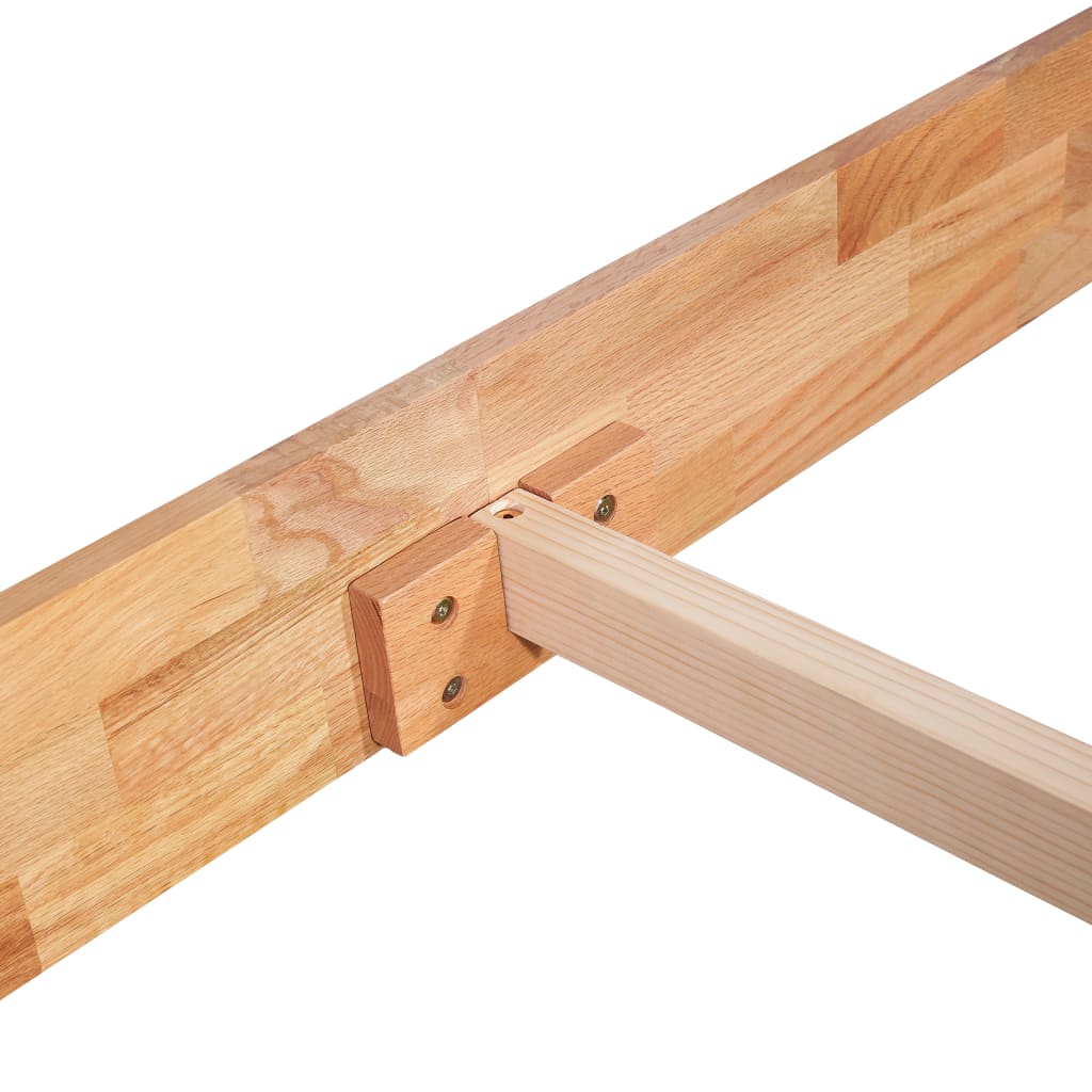 Bed Frame without Mattress Solid Oak Wood 90x200 cm