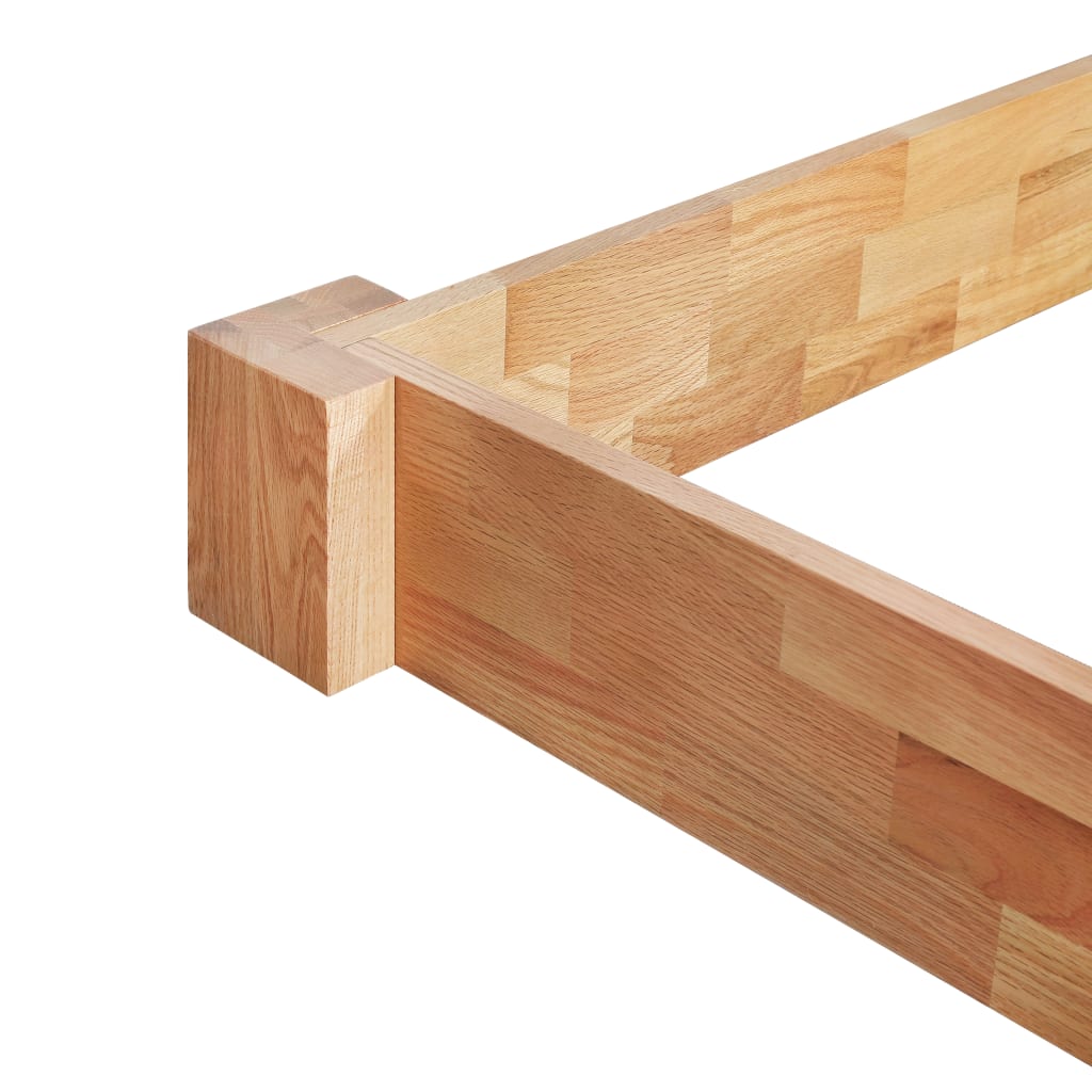 Bed Frame without Mattress Solid Oak Wood 90x200 cm