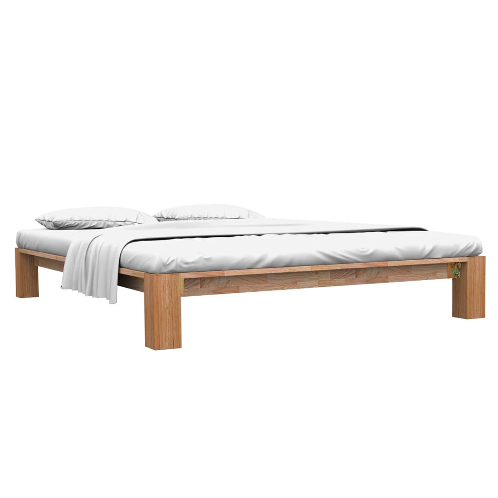Bed Frame without Mattress Solid Oak Wood 160x200 cm