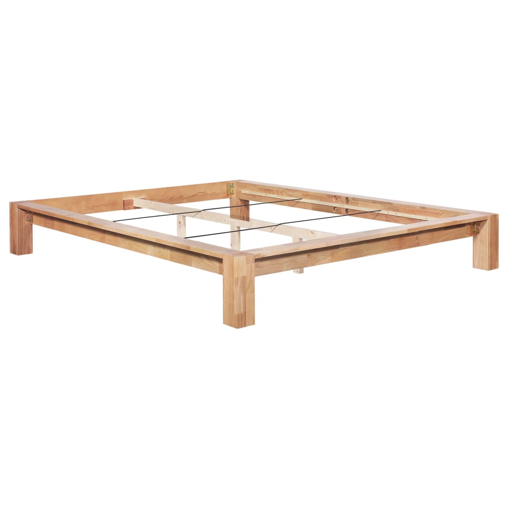 Bed Frame without Mattress Solid Oak Wood 160x200 cm