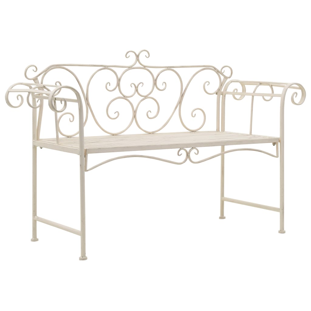 Garden Bench 132 Cm Steel Antique
