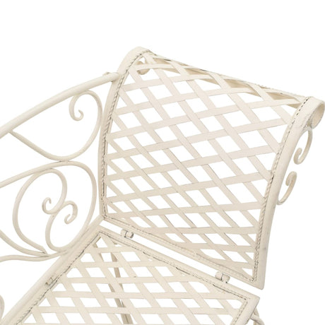 Garden Chaise Lounge 128 Cm Metal Antique