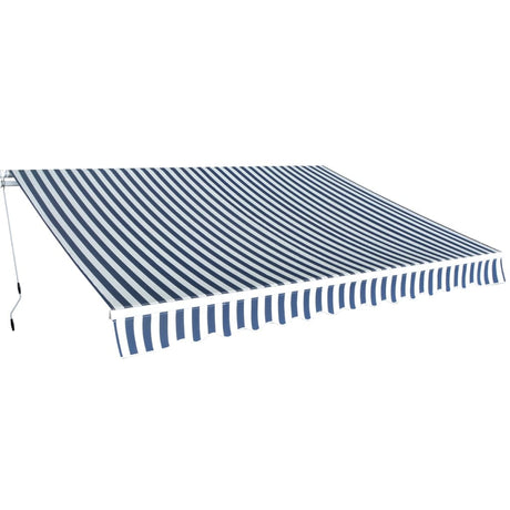 Folding Awning Manual Operated Blue/White