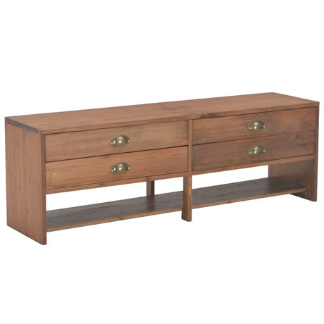 Tv Cabinet With 4 Drawers 120X30X40 Cm Solid Fir Wood