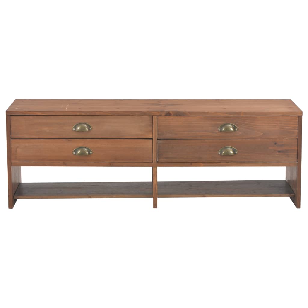 Tv Cabinet With 4 Drawers 120X30X40 Cm Solid Fir Wood