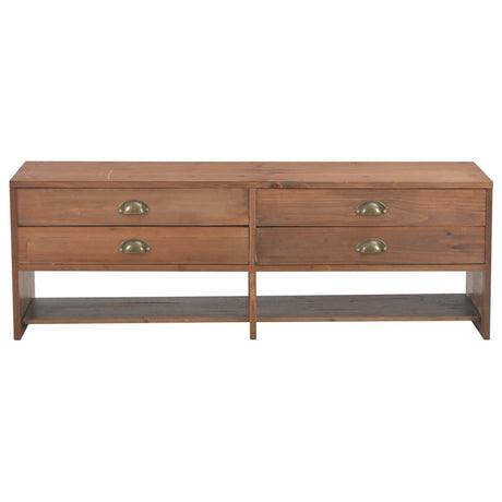 Tv Cabinet With 4 Drawers 120X30X40 Cm Solid Fir Wood