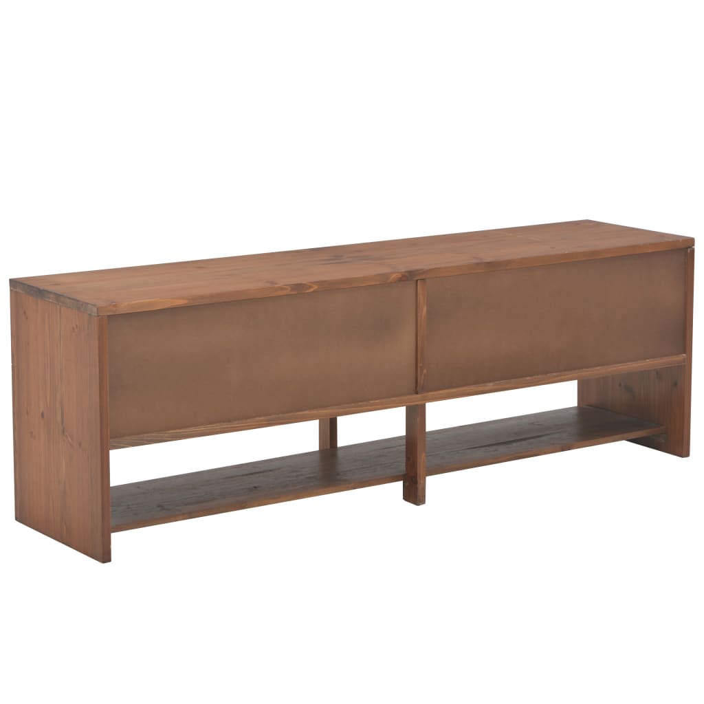 Tv Cabinet With 4 Drawers 120X30X40 Cm Solid Fir Wood