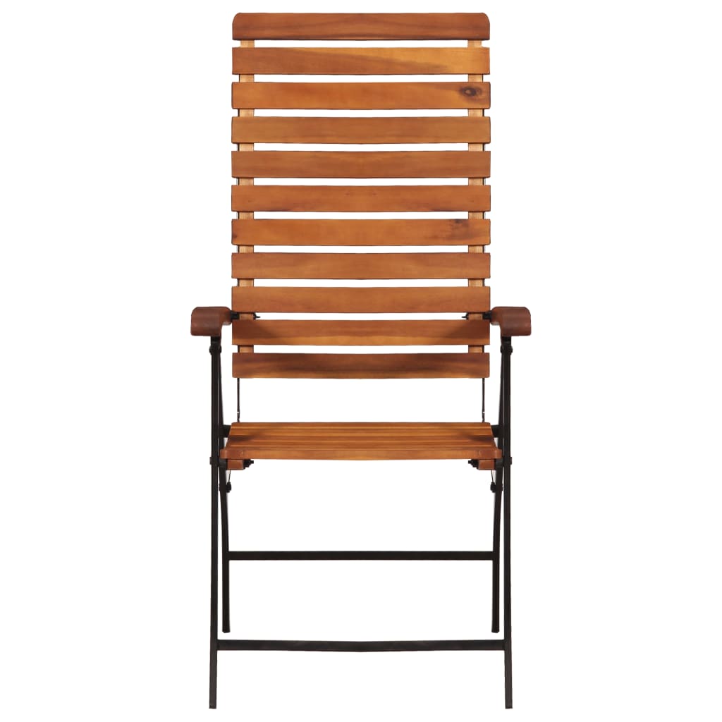 2 Pcs Reclining Garden Chairs Solid Acacia Wood