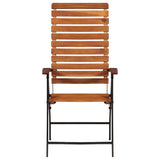 2 Pcs Reclining Garden Chairs Solid Acacia Wood