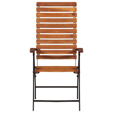 2 Pcs Reclining Garden Chairs Solid Acacia Wood