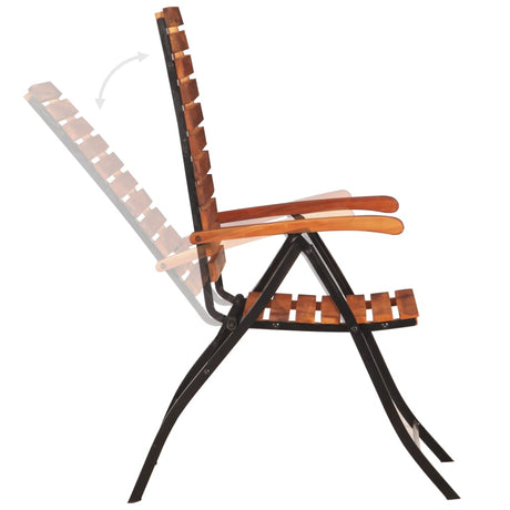 2 Pcs Reclining Garden Chairs Solid Acacia Wood