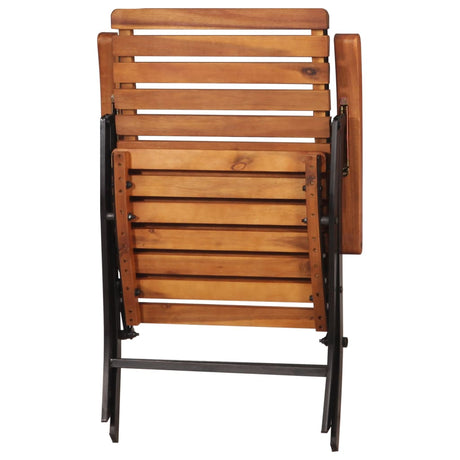 2 Pcs Reclining Garden Chairs Solid Acacia Wood