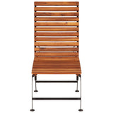 Sun Lounger With Steel Legs Solid Acacia Wood