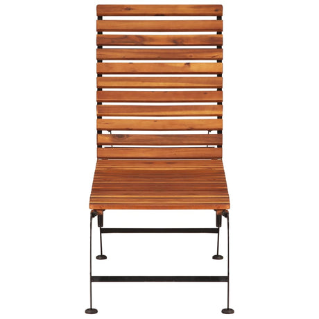 Sun Lounger With Steel Legs Solid Acacia Wood