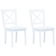 Dining Chairs 6 Pcs White And Light Wood Solid Rubber Wood