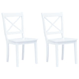 Dining Chairs 6 Pcs White And Light Wood Solid Rubber Wood