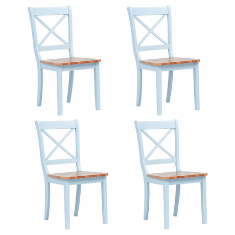 Dining Chairs 6 Pcs White And Light Wood Solid Rubber Wood