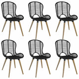 Dining Chairs 4 Pcs Natural Rattan
