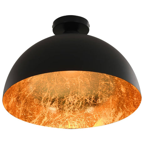 Ceiling Lamps 2 Pcs Black And Gold Semi-Spherical E27