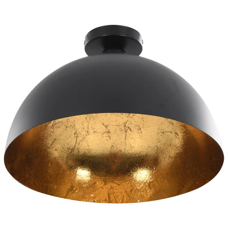 Ceiling Lamps 2 Pcs Black And Gold Semi-Spherical E27