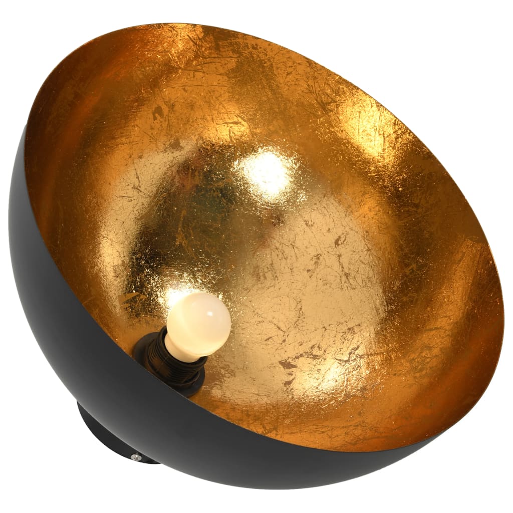 Ceiling Lamps 2 Pcs Black And Gold Semi-Spherical E27