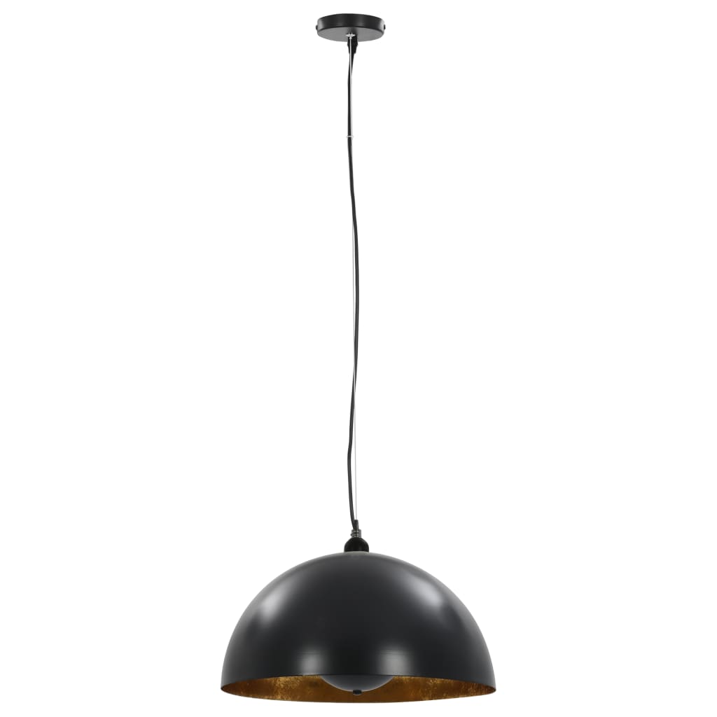 Ceiling Lamps 2 Pcs Black And Gold Semi-Spherical E27