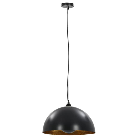 Ceiling Lamps 2 Pcs Black And Gold Semi-Spherical E27