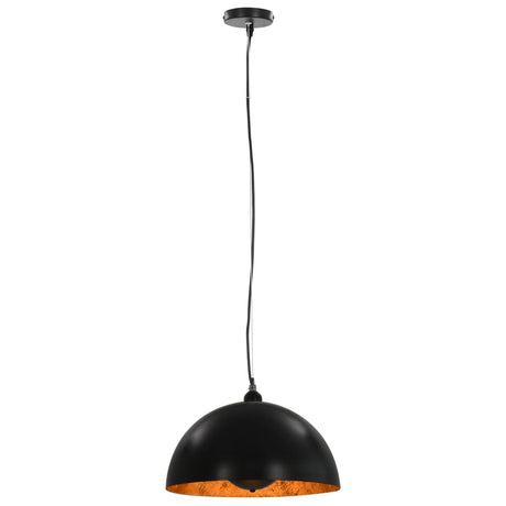 Ceiling Lamps 2 Pcs Black And Gold Semi-Spherical E27