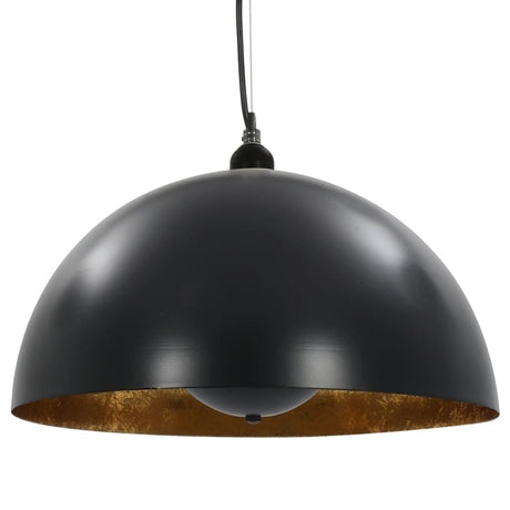 Ceiling Lamps 2 Pcs Black And Gold Semi-Spherical E27