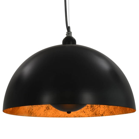 Ceiling Lamps 2 Pcs Black And Gold Semi-Spherical E27