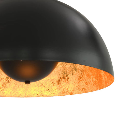 Ceiling Lamps 2 Pcs Black And Gold Semi-Spherical E27